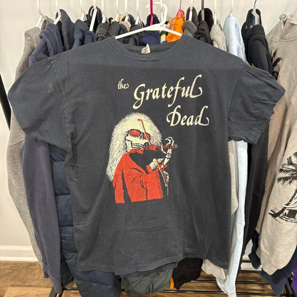 Vintage Grateful Dead "Blues For Allah" Skeleton Violin 70s 80s Tee Shirt Mens L